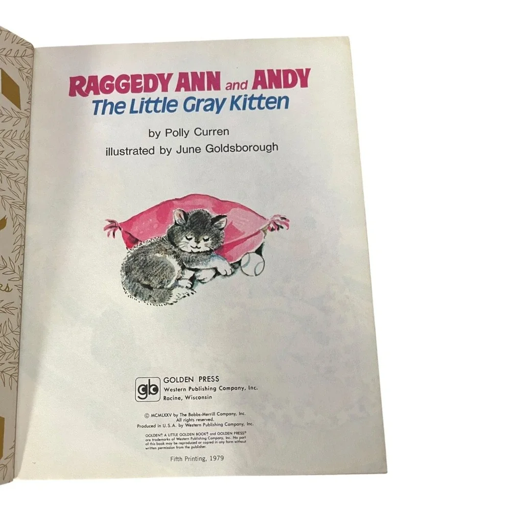 Raggedy Ann and Andy The Little Gray Kitten Little Golden Book 107-1 Vintage